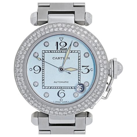 ladies cartier santos|cartier santos diamond bezels.